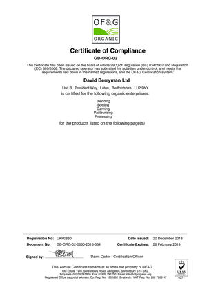 Certificates at David Berryman Ltd